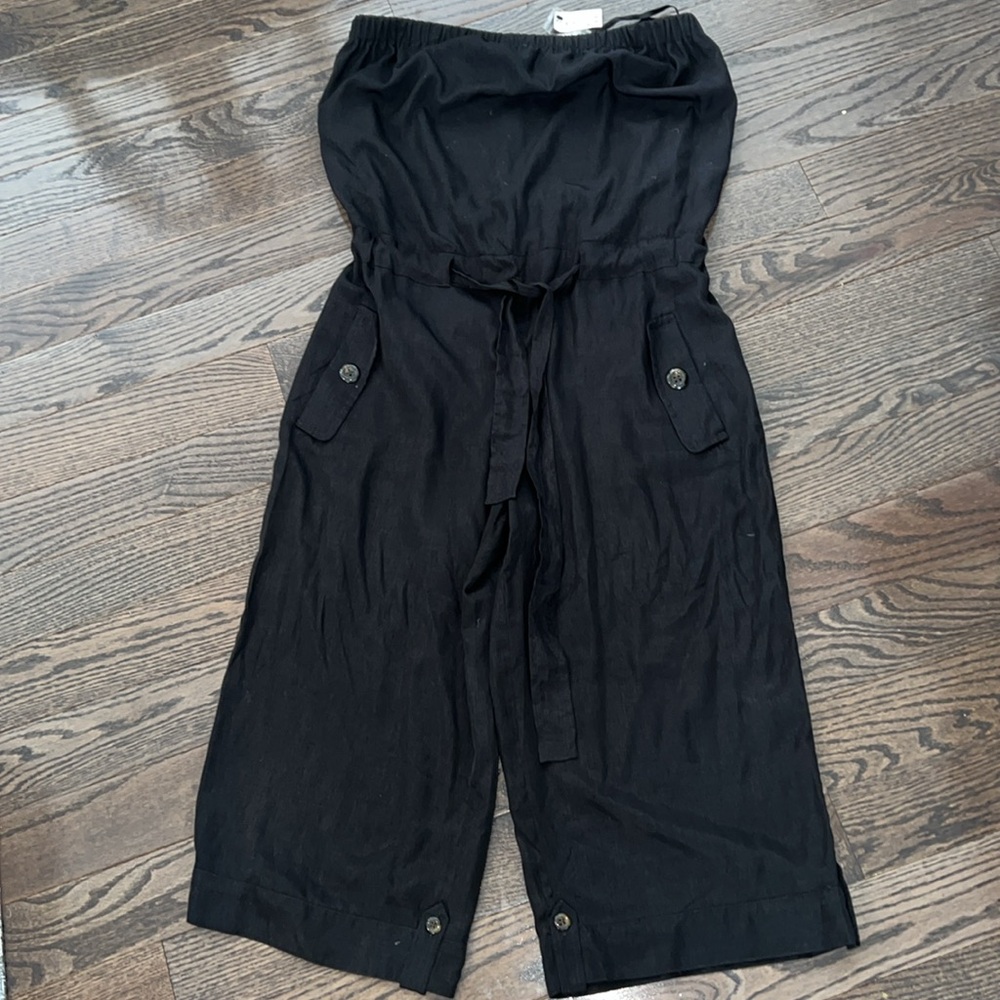 New - Vintage The Limited Outback Red Strapless Belted Capri Jumpsuit - Large